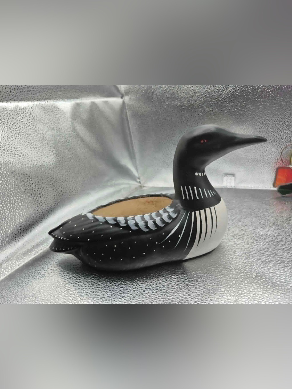 Loon Decoration - Vintage Loon Planter - Cute Cabin Flower Pot for Lakehouse